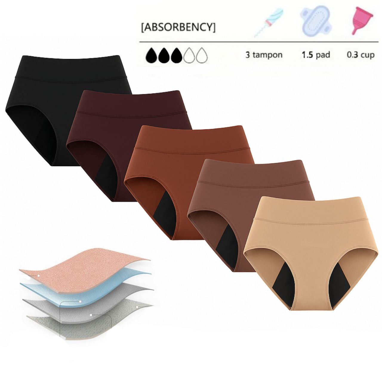 Startide Leakproof underwear 4-layers 5-Pack