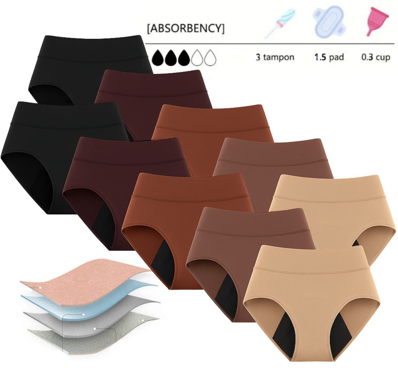 Startide Leakproof underwear 4-layers 10-Pack
